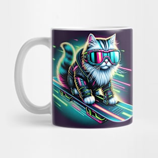 Snowboard Cyberpunk Cat Mug